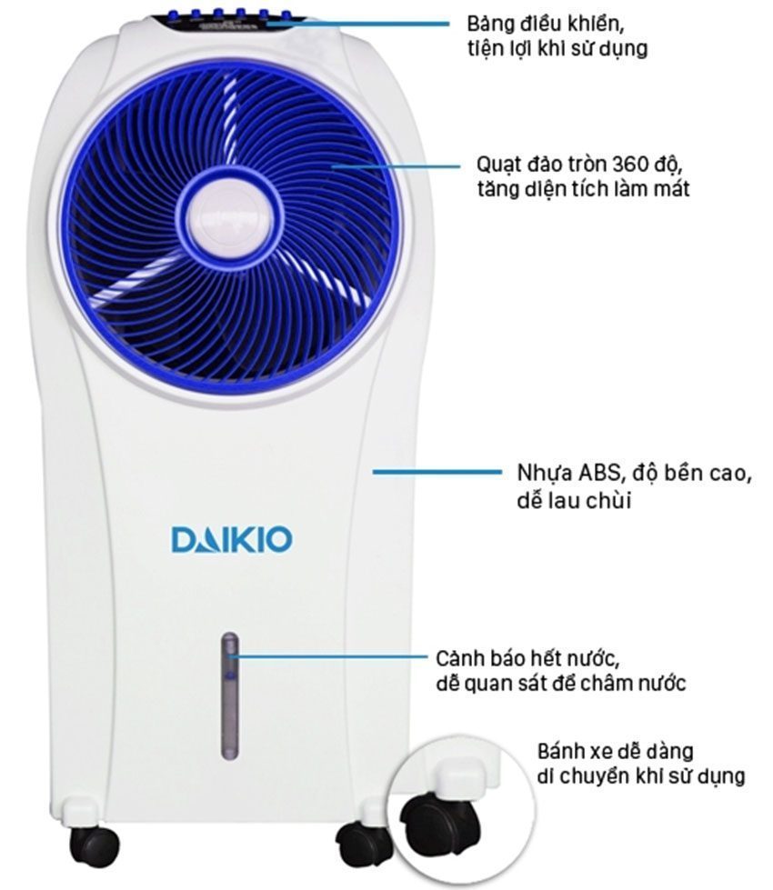 Máy làm mát không khí Daikio DK-1500A - Hàng chính hãng