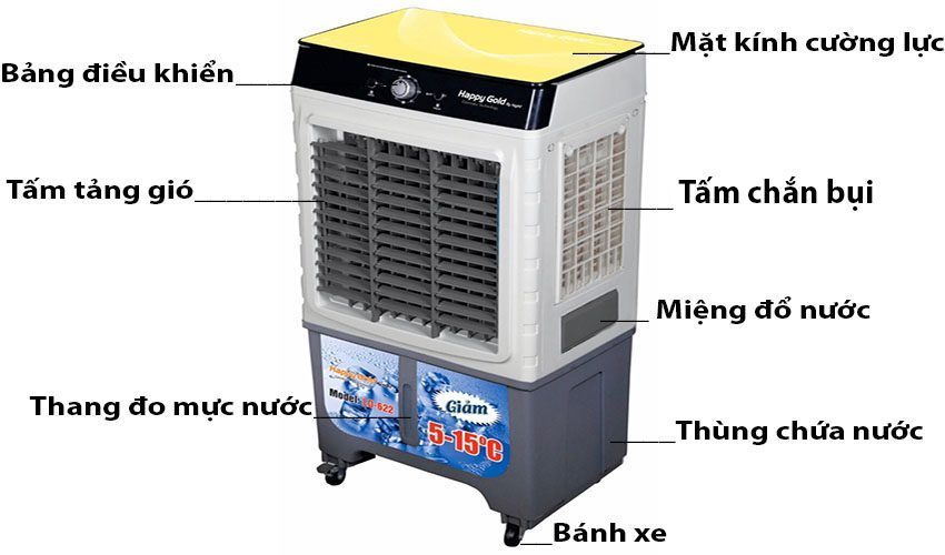 Máy làm mát không khí Happy Gold LD622 - Hàng chính hãng