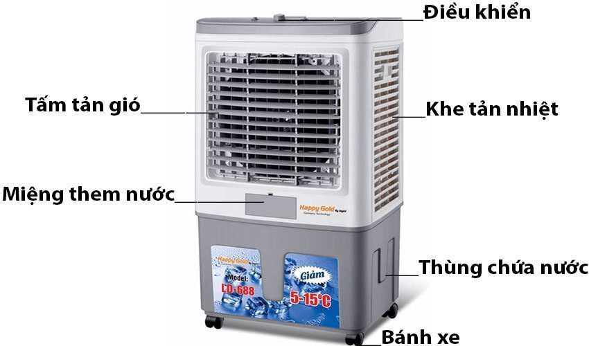 Máy làm mát không khí Happy Gold LD688 - Hàng chính hãng