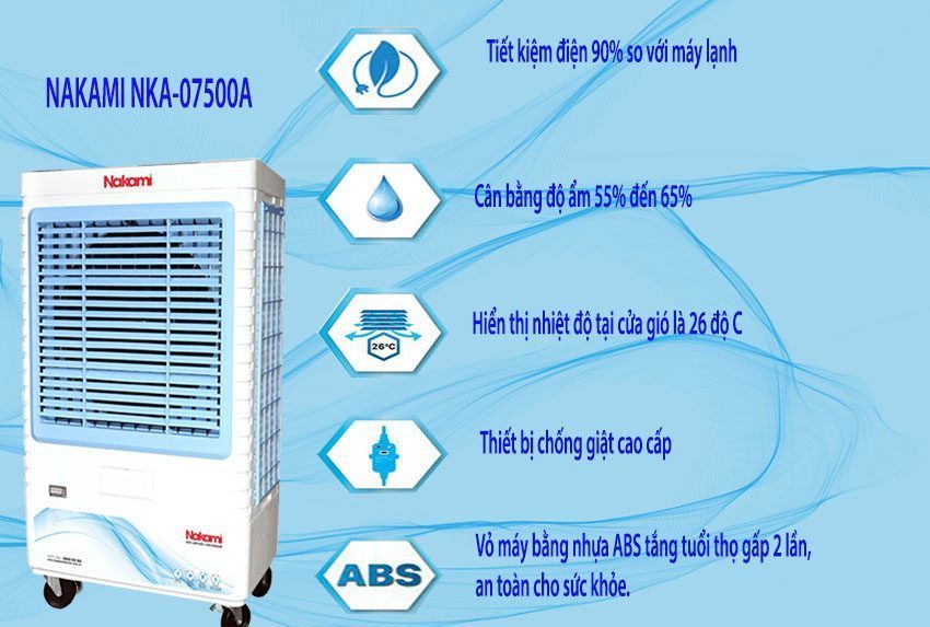 Máy làm mát không khí Nakami NKA-07500A - Hàng chính hãng