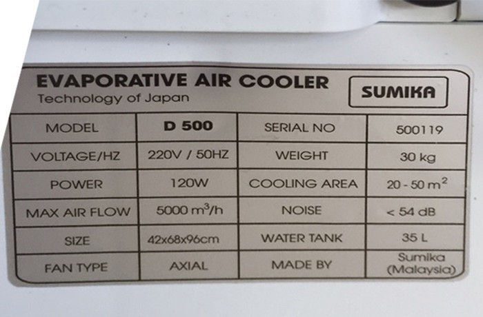 Máy làm mát không khí Sumika D500 - Hàng chính hãng