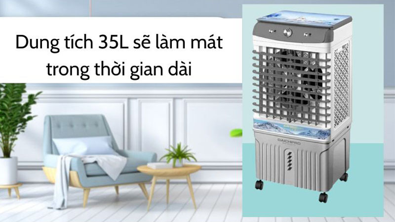 Dung tích thùng chứa nước 35L sử dụng được trong thời gian dài