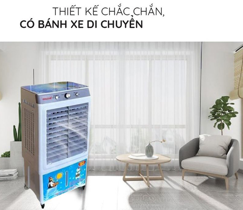 Có bánh xe bên dưới giúp bạn dễ dàng di chuyển máy