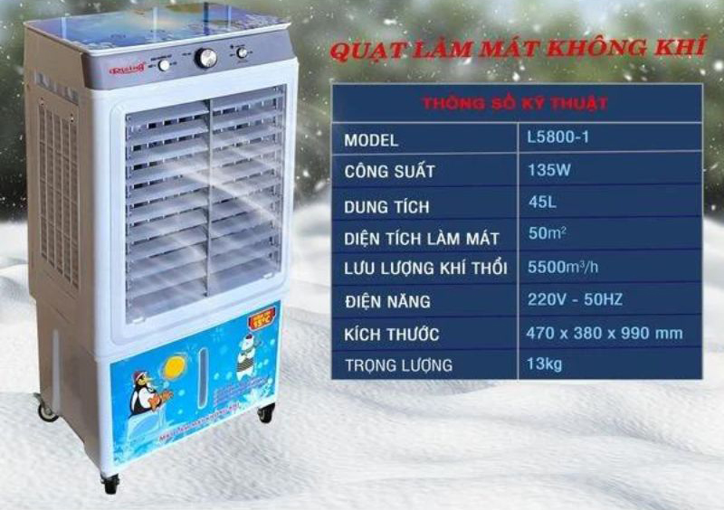 Thông số kỹ thuật của máy làm mát không khí Rising L5800-1