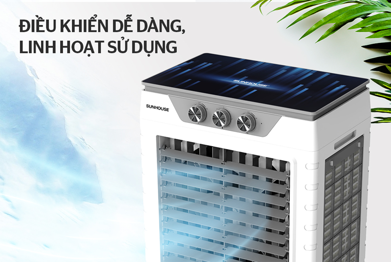 Máy được trang bị bảng điều khiển núm xoay với 3 tốc độ gió
