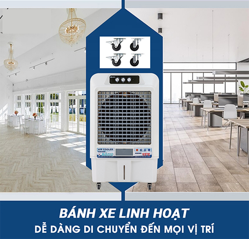 Có bánh xe thuận tiện cho việc di chuyển
