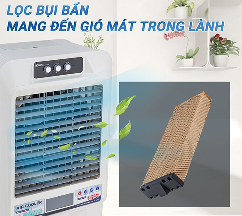 Tấm lưới cản bụi được làm Cooling Pad cho khả năng làm mát nhanh chóng,