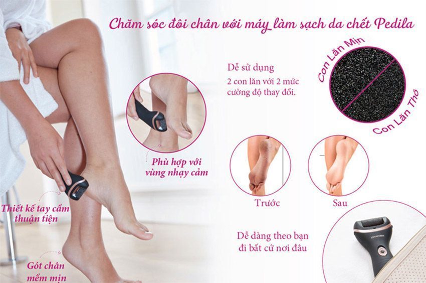 Máy làm sạch da chết gót chân Lanaform Pedila LA131505 - Hàng chính hãng