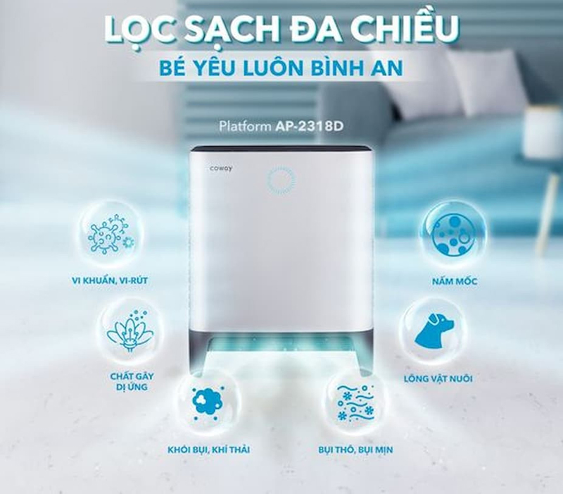 Lọc sạch bụi bẩn, phấn hoa và các chất gây dị ứng