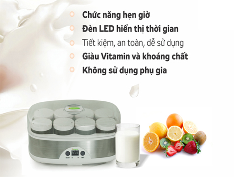Máy làm sữa chua Kangaroo 8 cốc KG8S1 - Hàng chính hãng