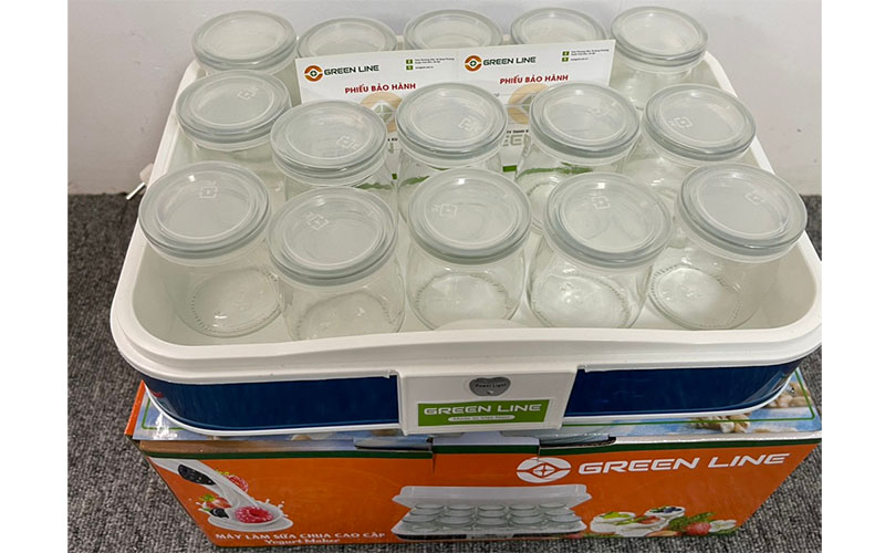 Máy làm sữa chua tự động Green Line 15 cốc thủy tinh - Hàng chính hãng