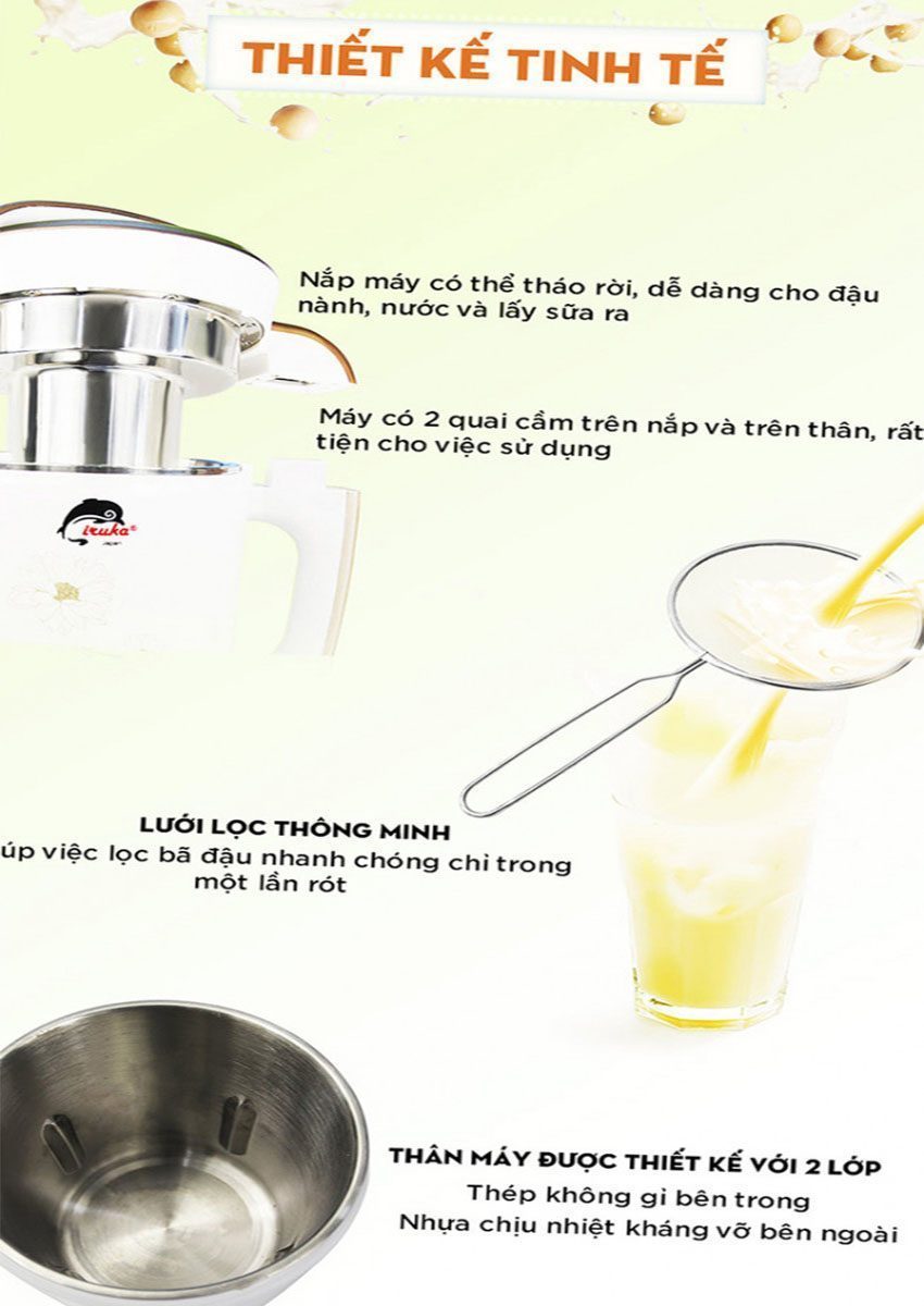 Máy làm sữa đậu nành Iruka I-60 - Hàng chính hãng