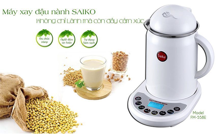 Máy làm sữa đậu nành Saiko FM-558E - Hàng chính hãng