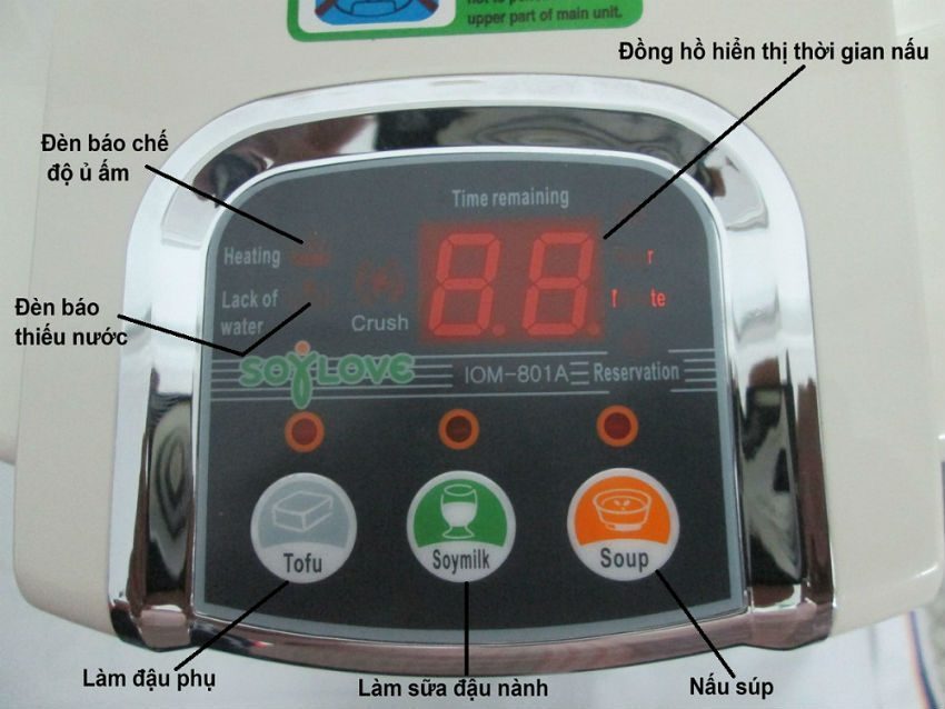 Bảng điều khiển máy làm sữa đậu nành Soylove IOM-801A 