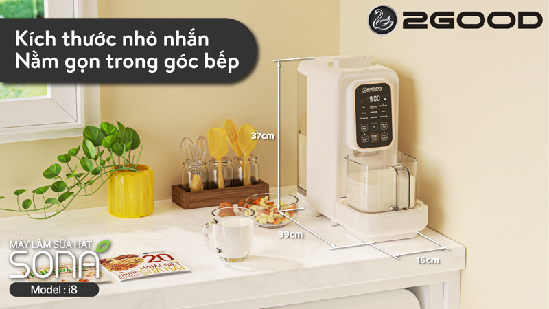 Kích thước nhỏ gọn, màu trắng san trọng, tô điểm không gian bếp nhà bạn