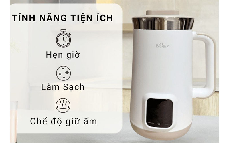 Tính năng tiện ích của Máy làm sữa hạt Bear SB-SH12H