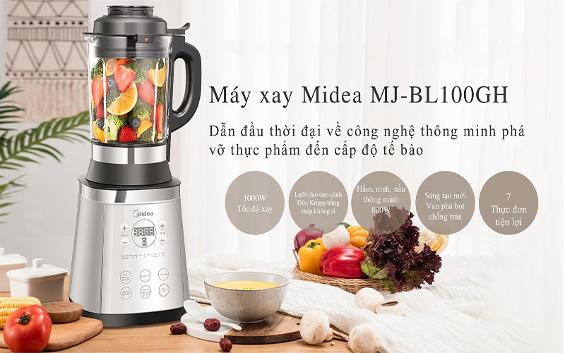 Máy làm sữa hạt Midea MJ-BL100GH - Hàng chính hãng