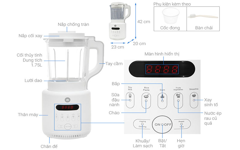 Máy làm sữa hạt đa năng Mishio MK270 - Hàng chính hãng