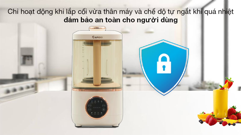Tính năng an toàn của Máy làm sữa hạt Rapido RHB-600D