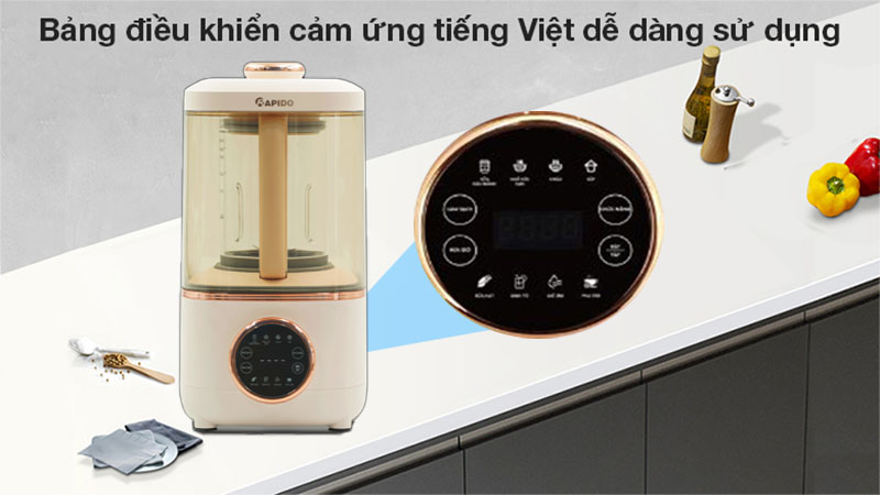 Bảng điều khiển của Máy làm sữa hạt Rapido RHB-600D