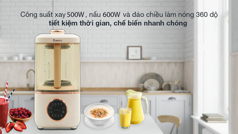 Công suất của Máy làm sữa hạt Rapido RHB-600D