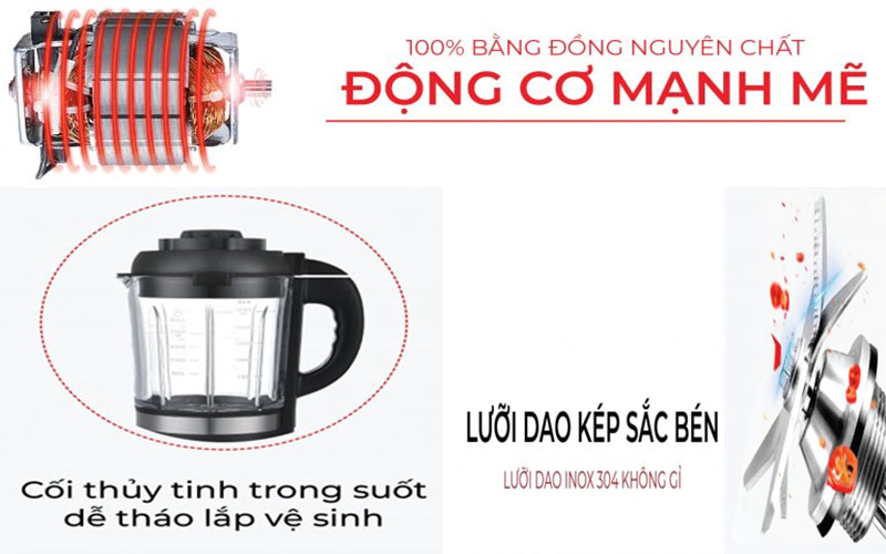 Động cơ của Máy làm sữa hạt Rapido RHB1800D