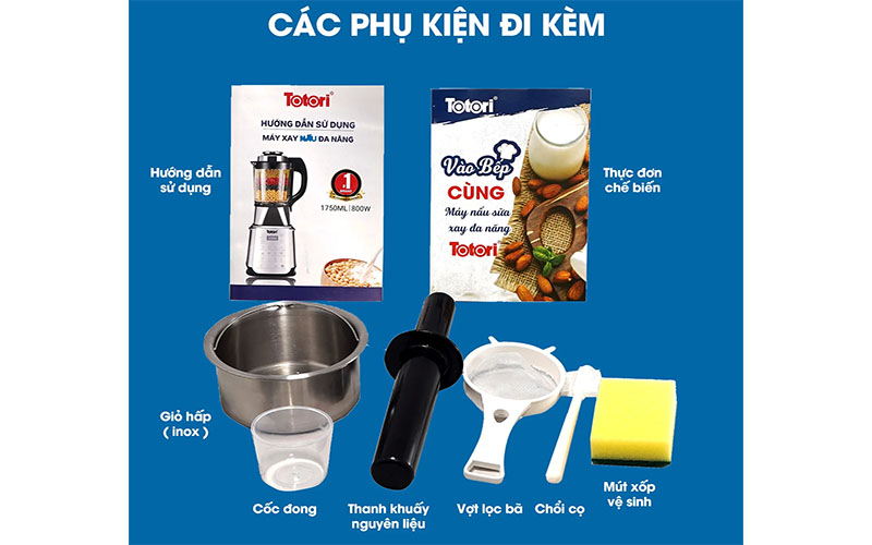 Phụ kiện của Máy làm sữa hạt Totori TT-CB02