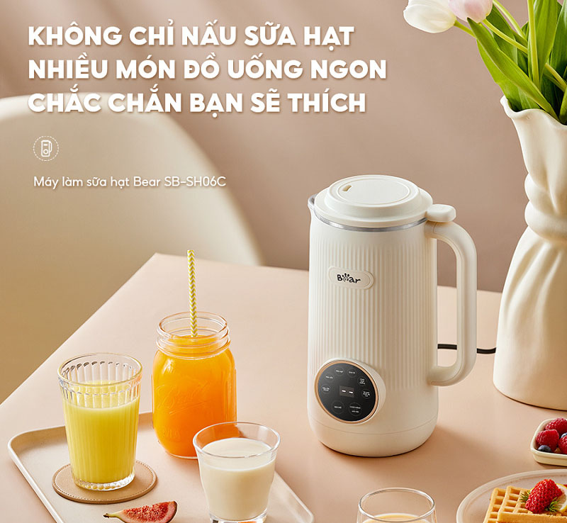 Máy làm sữa hạt Bear SB-SH06C - Hàng chính hãng
