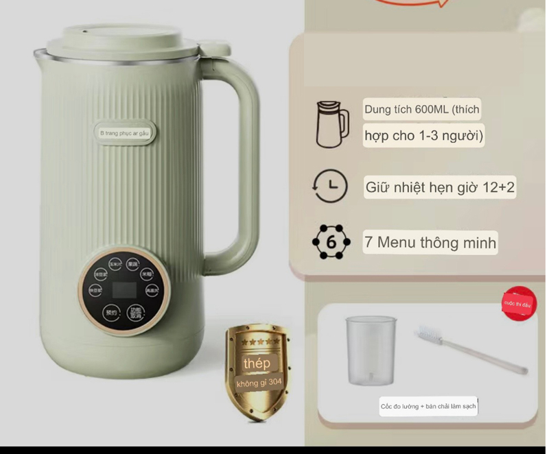 Máy làm sữa hạt mini Bear DJJ-D06U5 - Hàng chính hãng