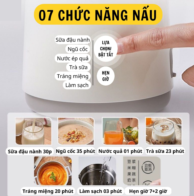 Máy làm sữa hạt mini Bear DJJ-C05H1 - Hàng chính hãng