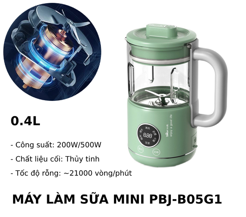 Máy làm sữa hạt Bear PBJ-B05G1 - Hàng chính hãng