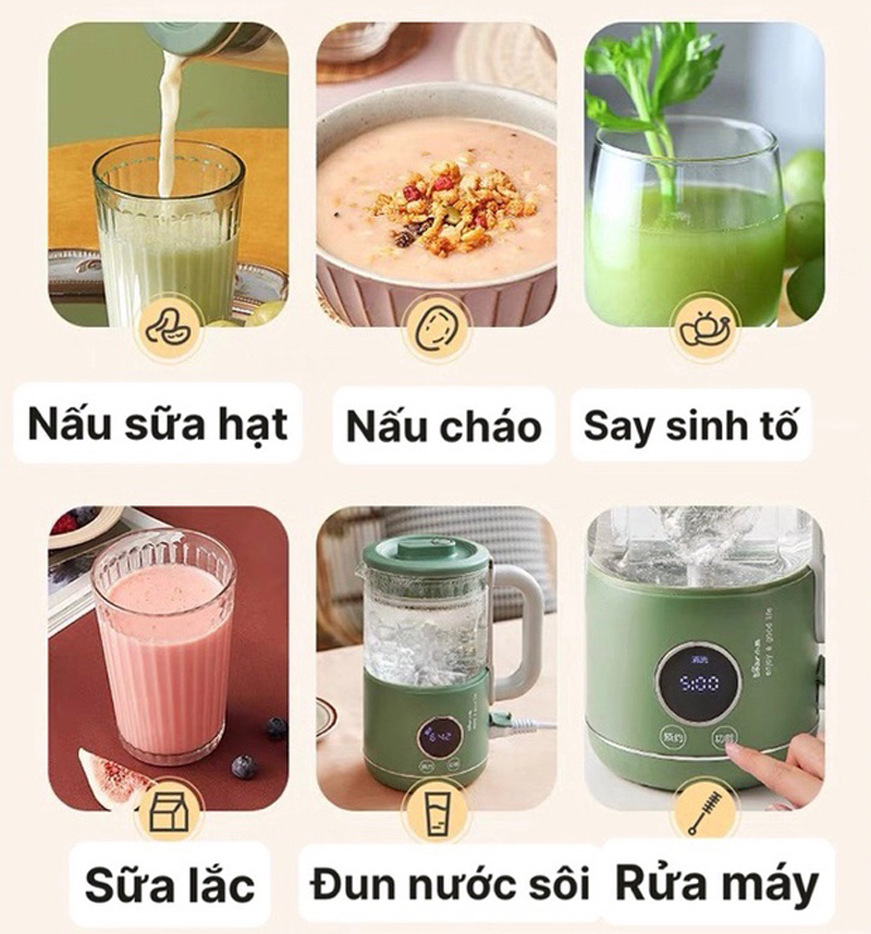 Máy làm sữa hạt Bear PBJ-B05G1 - Hàng chính hãng
