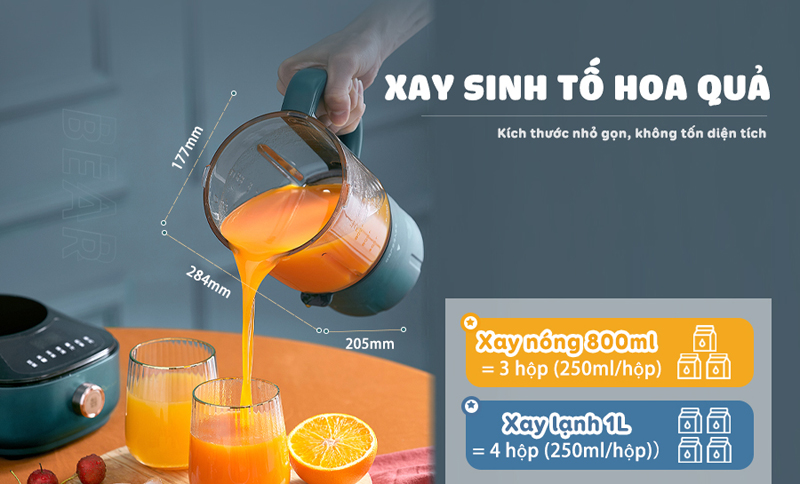 Máy làm sữa hạt Bear PBJ-B06K8 - Hàng chính hãng