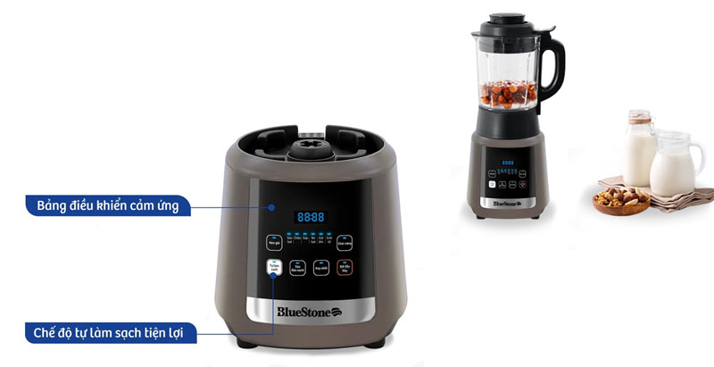 Bảng điều khiển của máy làm sữa hạt có chú thích rõ ràng giúp người dùng dễ sử dụng