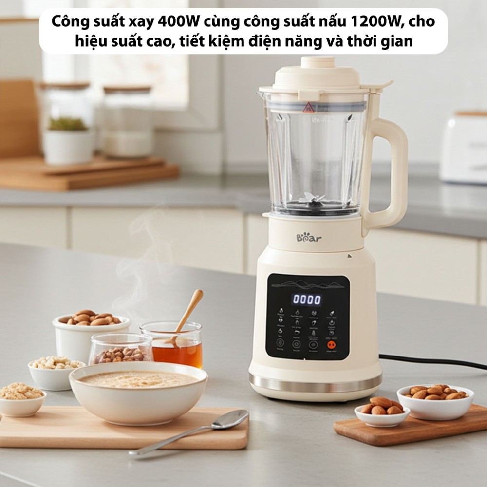 Máy làm sữa hạt đa năng Bear BCB-E153W2 công suất mạnh mẽ cho hiệu suất cao