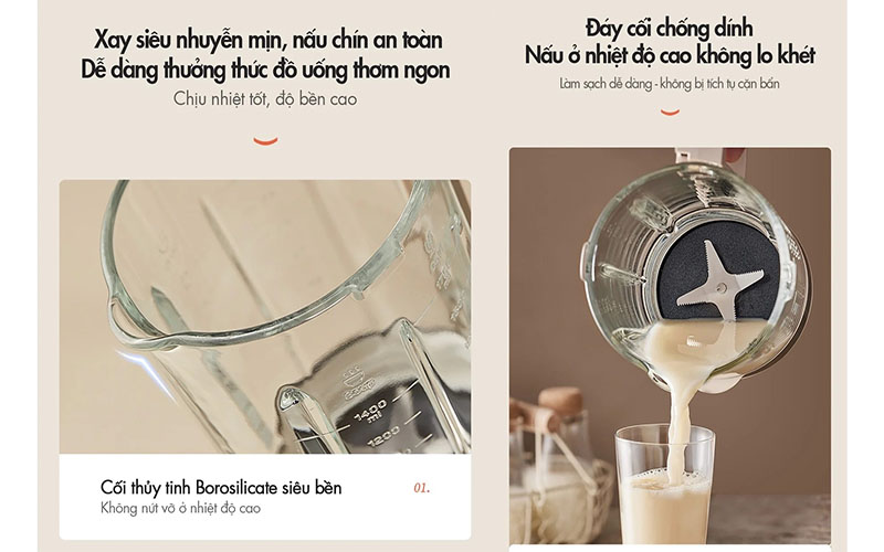 Máy làm sữa hạt đa năng Bear PBJ-D10T1 - Hàng chính hãng