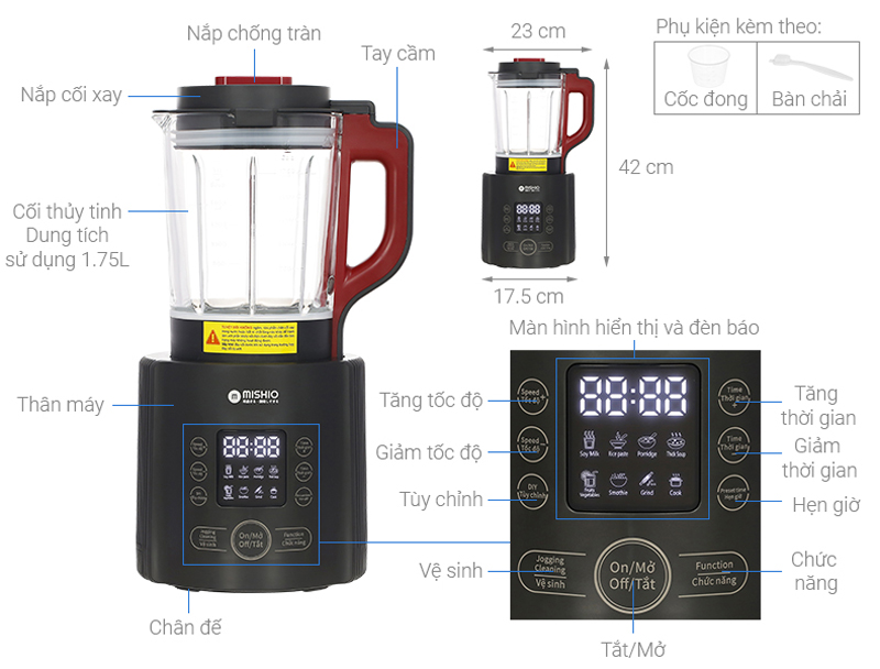 Máy làm sữa hạt Mishio MK360 - Hàng chính hãng