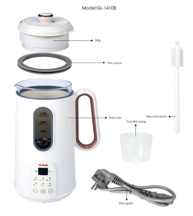 Máy làm sữa hạt Gali GL-1410B - Hàng chính hãng