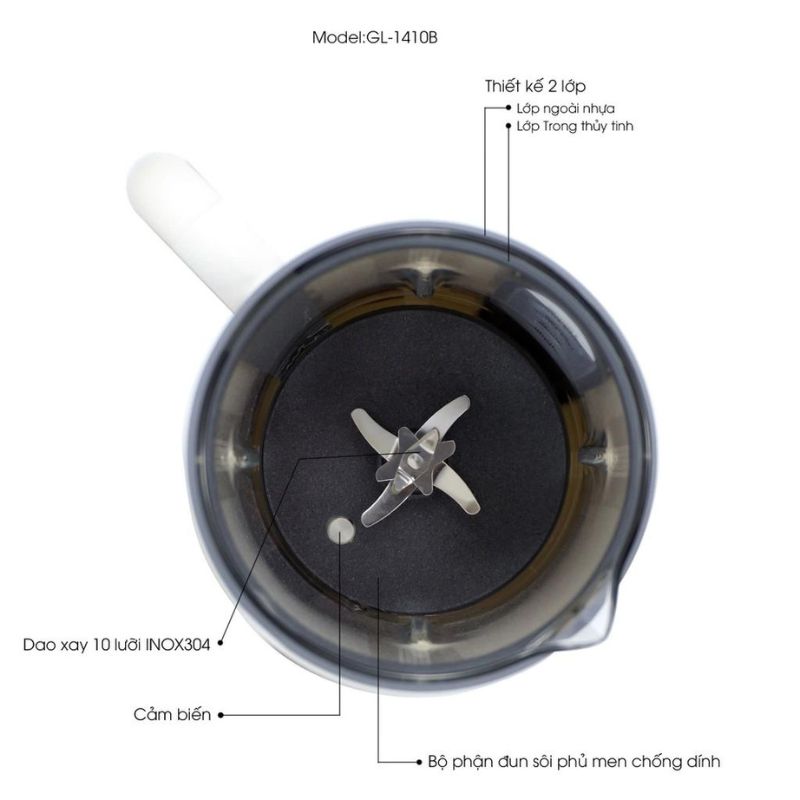 Máy làm sữa hạt Gali GL-1410B - Hàng chính hãng