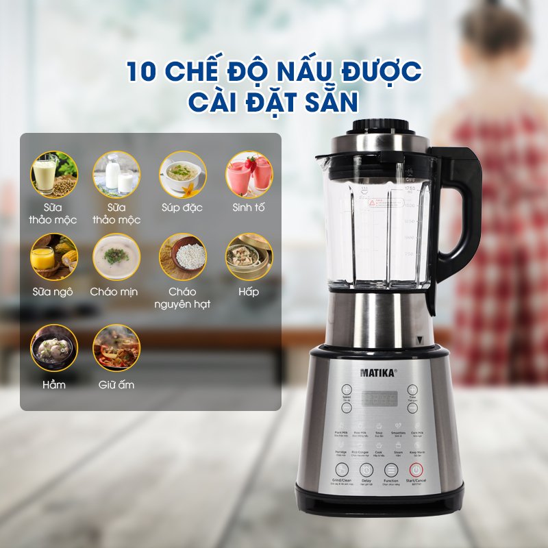 Máy làm sữa hạt Matika MTK-3286 - Hàng chính hãng