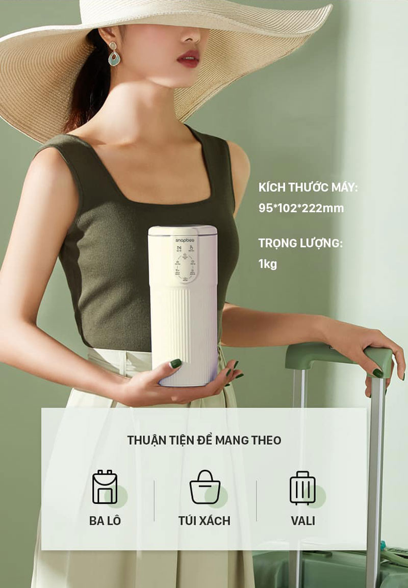 Kích thước nhỏ gọn, dễ dàng mang theo khi đi công tác, du lịch