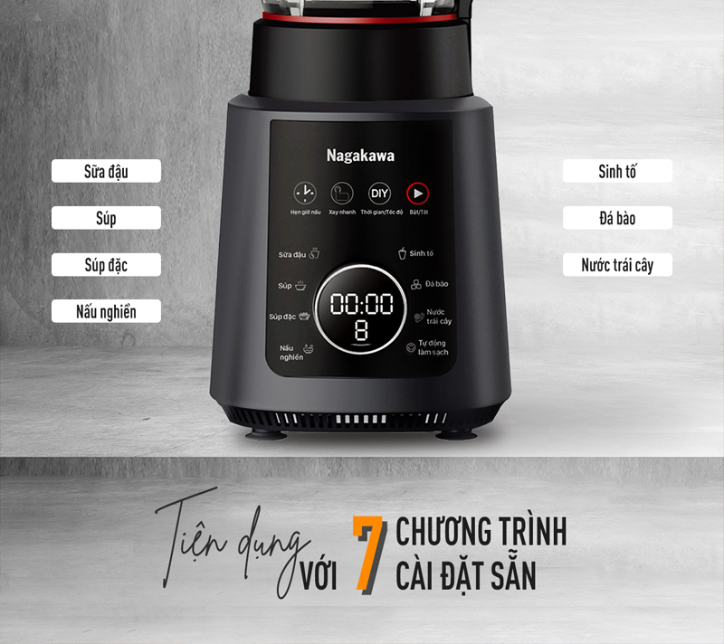 Máy làm sữa hạt đa năng Nagakawa NAG0824 - Hàng chính hãng
