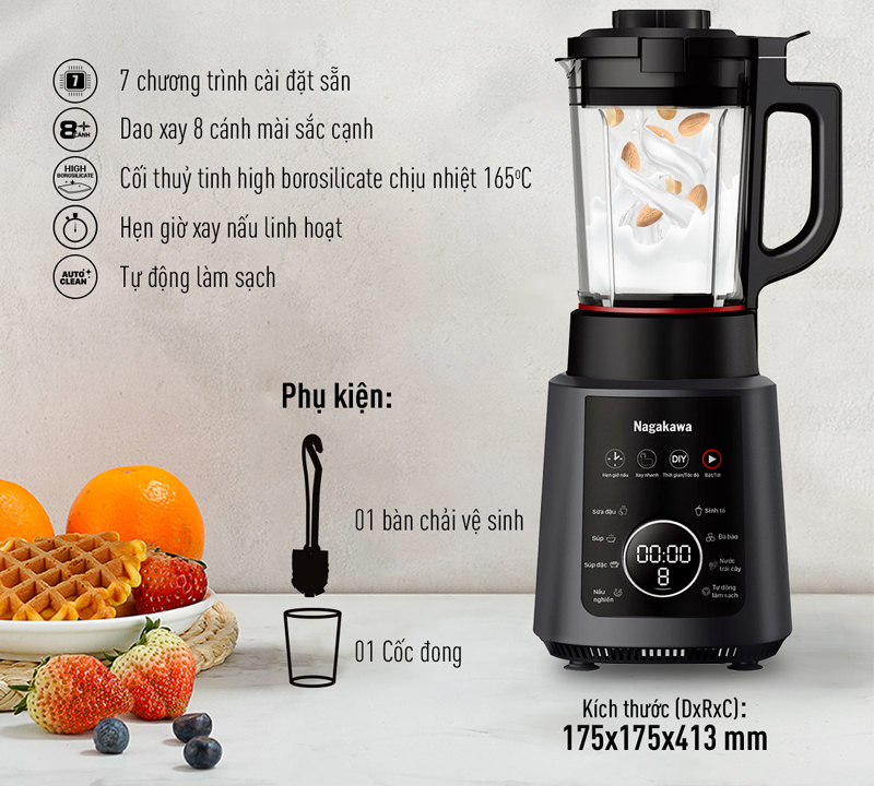 Máy làm sữa hạt đa năng Nagakawa NAG0824 - Hàng chính hãng