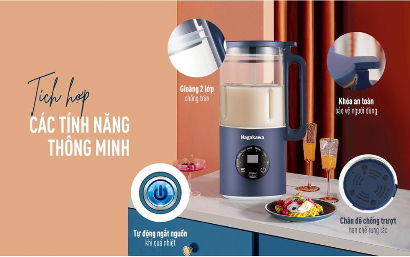 Máy làm sữa hạt đa năng Nagakawa NAG0825 - Hàng chính hãng