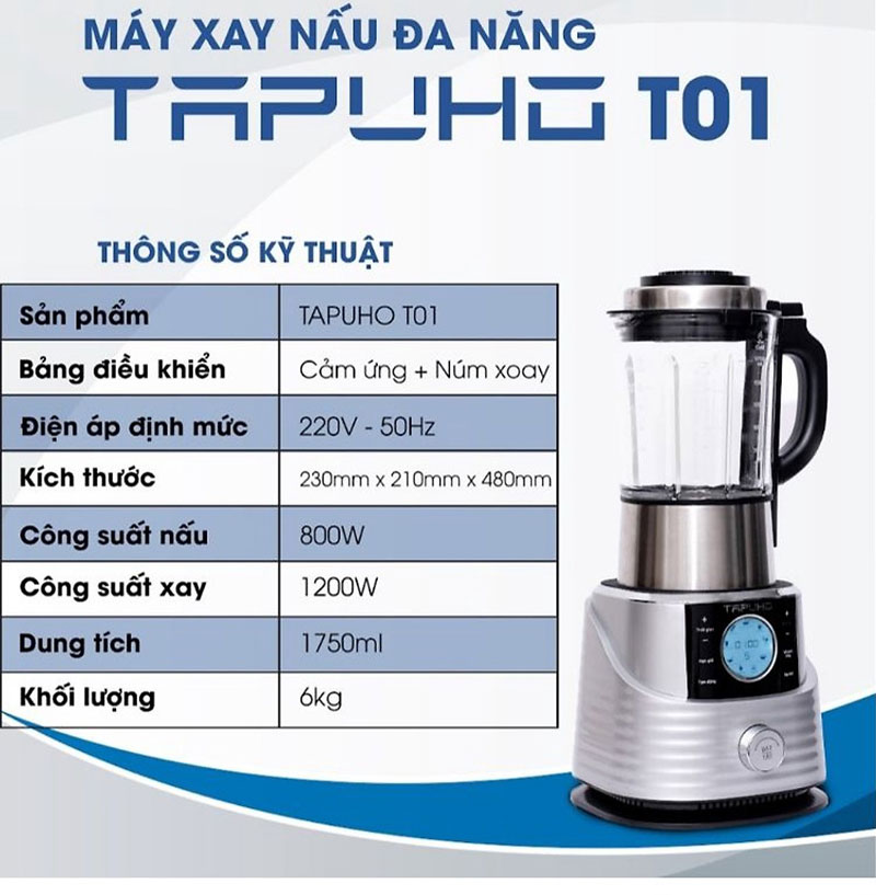 Máy làm sữa hạt Tapuho T01 - Hàng chính hãng