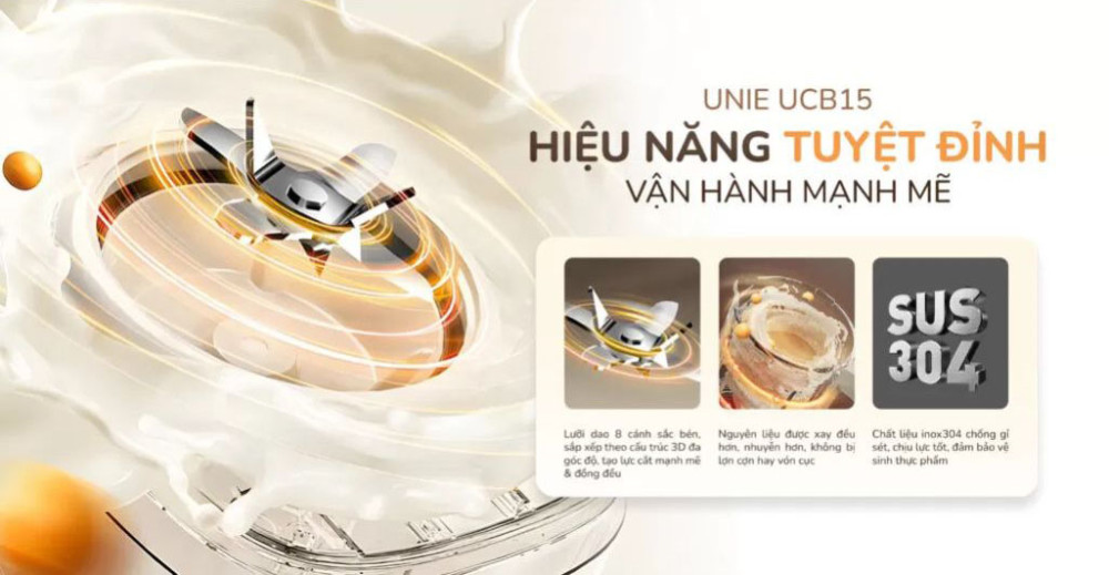 Máy làm sữa hạt Unie UCB15 - Hàng chính hãng