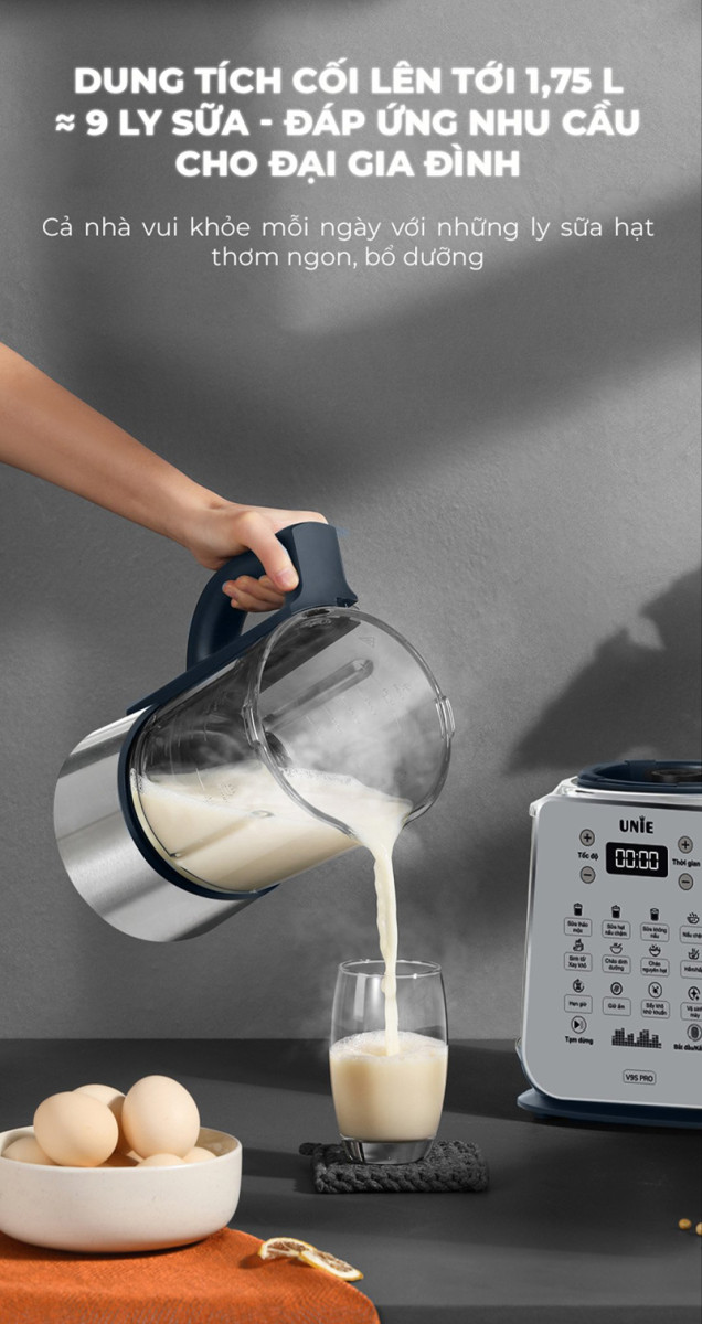 Máy làm sữa hạt cao cấp Unie V9S PRO - Hàng chính hãng