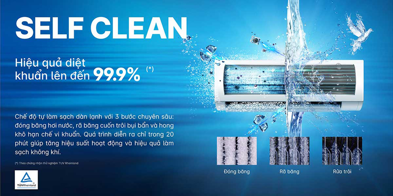 Tự làm sạch 3 bước thông minh Aqua fresh