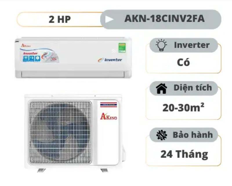 Máy lạnh 1 chiều Akino inverter AKN-18CINV2FA - Hàng chính hãng