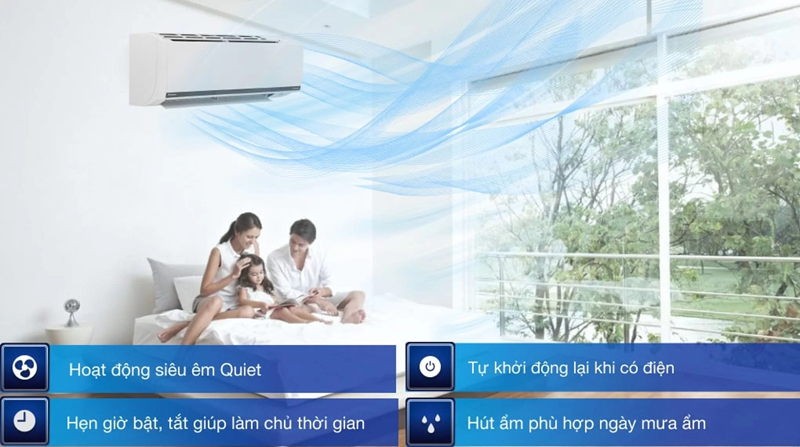 Máy lạnh Daikin Inverter 1.5 HP FTKY35WAVMV có nhiều tính năng thông minh